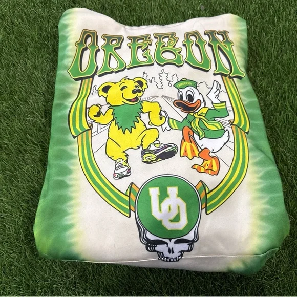 Oregon Tie-Dye Pullover Hoodie - Yellow & Green - Picture 15 of 15